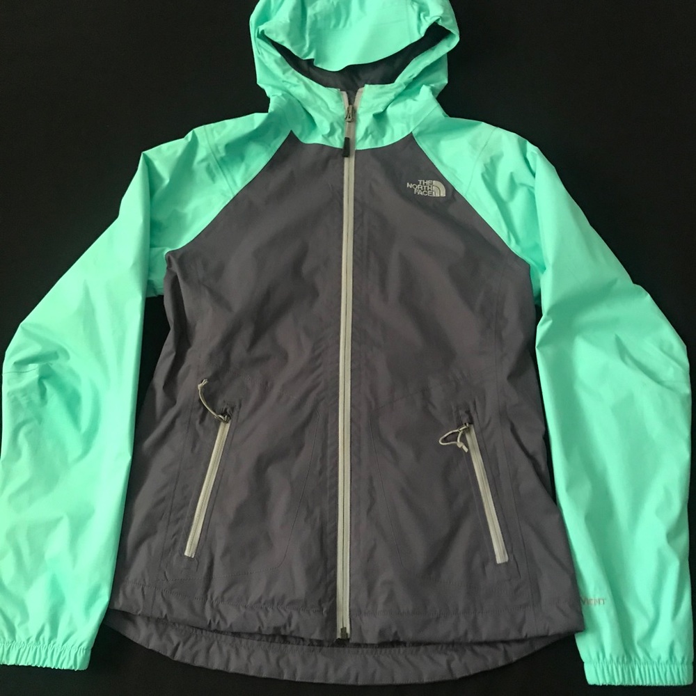 North Face Blue & Gray Rain Jacket